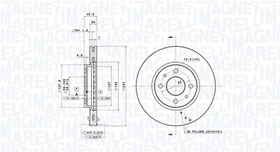 Magneti Marelli Bremsscheibe [Hersteller-Nr. 360406029401] für Alfa Romeo, Citroën, Fiat, Lancia, Peugeot von MAGNETI MARELLI