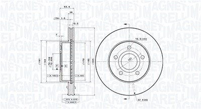 Magneti Marelli Bremsscheibe [Hersteller-Nr. 360406029901] für Jeep von MAGNETI MARELLI