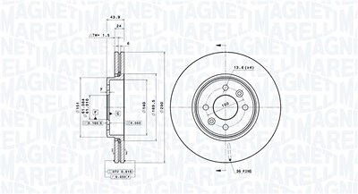 Magneti Marelli Bremsscheibe [Hersteller-Nr. 360406043901] für Renault Korea von MAGNETI MARELLI