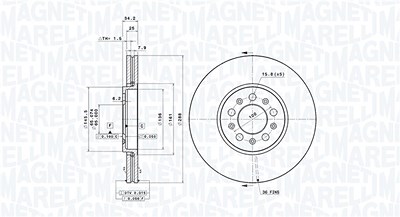 Magneti Marelli Bremsscheibe [Hersteller-Nr. 360406049301] für Audi, Seat, Skoda, VW von MAGNETI MARELLI