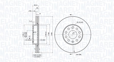 Magneti Marelli Bremsscheibe [Hersteller-Nr. 360406050501] für Audi, Seat, Skoda, VW von MAGNETI MARELLI