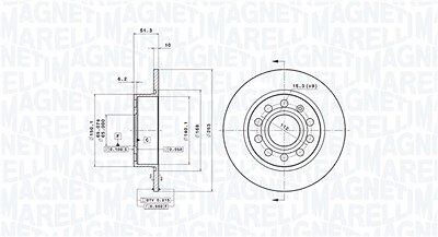 Magneti Marelli Bremsscheibe [Hersteller-Nr. 360406050701] für Audi, Seat, Skoda, VW von MAGNETI MARELLI