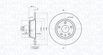 Magneti Marelli Bremsscheibe [Hersteller-Nr. 360406065300] für Audi von MAGNETI MARELLI