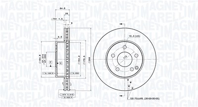 Magneti Marelli Bremsscheibe [Hersteller-Nr. 360406076800] für Mercedes-Benz von MAGNETI MARELLI