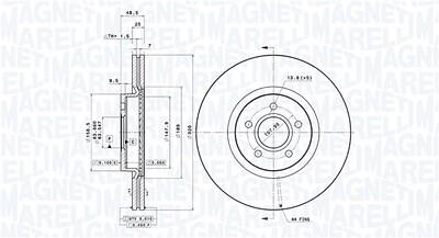 Magneti Marelli Bremsscheibe [Hersteller-Nr. 360406077900] für Ford, Volvo von MAGNETI MARELLI