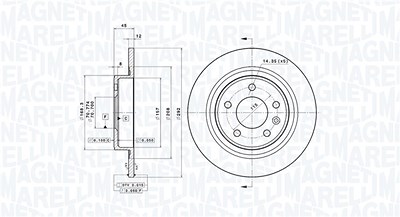 Magneti Marelli Bremsscheibe [Hersteller-Nr. 360406107601] für Chevrolet, Opel, Vauxhall von MAGNETI MARELLI