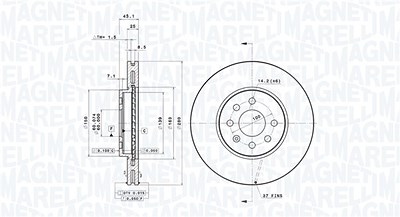 Magneti Marelli Bremsscheibe [Hersteller-Nr. 360406108100] für Opel, Vauxhall von MAGNETI MARELLI