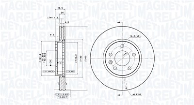 Magneti Marelli Bremsscheibe [Hersteller-Nr. 360406108701] für Chevrolet, Opel, Vauxhall von MAGNETI MARELLI