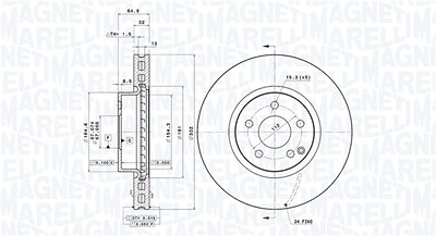 Magneti Marelli Bremsscheibe [Hersteller-Nr. 360406109401] für Mercedes-Benz von MAGNETI MARELLI