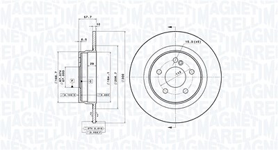 Magneti Marelli Bremsscheibe [Hersteller-Nr. 360406110701] für Mercedes-Benz von MAGNETI MARELLI