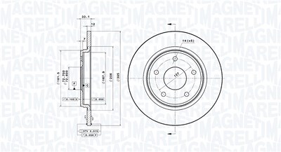 Magneti Marelli Bremsscheibe [Hersteller-Nr. 360406115001] für Chrysler, Dodge, Fiat, VW von MAGNETI MARELLI