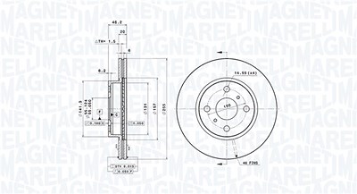 Magneti Marelli Bremsscheibe [Hersteller-Nr. 360406115601] für Aston Martin, Toyota von MAGNETI MARELLI