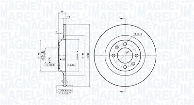 Magneti Marelli Bremsscheibe [Hersteller-Nr. 360406116201] für Citroën, Ds, Peugeot von MAGNETI MARELLI