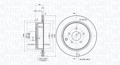 Magneti Marelli Bremsscheibe [Hersteller-Nr. 360406123701] für Infiniti, Nissan von MAGNETI MARELLI