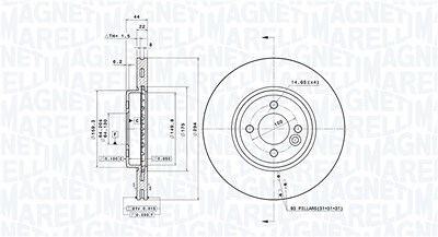 Magneti Marelli Bremsscheibe [Hersteller-Nr. 360406123801] für Mini von MAGNETI MARELLI