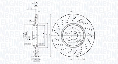 Magneti Marelli Bremsscheibe [Hersteller-Nr. 360406125901] für Mercedes-Benz von MAGNETI MARELLI