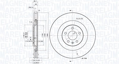 Magneti Marelli Bremsscheibe [Hersteller-Nr. 360406187001] für Audi, Honda, VW von MAGNETI MARELLI