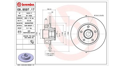 Magneti Marelli Bremsscheibe Hinterachse Voll + Radlager mit ABS [Hersteller-Nr. 360406057400] für Opel, Vauxhall, Nissan, Renault von MAGNETI MARELLI