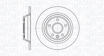 Magneti Marelli Bremsscheibe Hinterachse Voll [Hersteller-Nr. 361302040337] für Ford, Land Rover von MAGNETI MARELLI