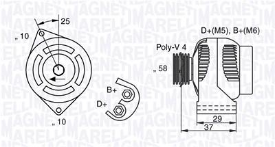 Magneti Marelli Generator [Hersteller-Nr. 063341658010] für Smart von MAGNETI MARELLI