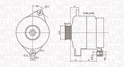 Magneti Marelli Generator [Hersteller-Nr. 063731086010] für Citroën, Fiat, Peugeot von MAGNETI MARELLI