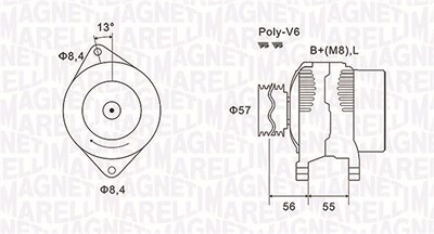 Magneti Marelli Generator [Hersteller-Nr. 063731088010] für Renault, Volvo von MAGNETI MARELLI