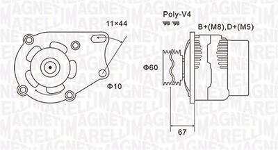 Magneti Marelli Generator [Hersteller-Nr. 063731153010] für Fiat, Peugeot von MAGNETI MARELLI