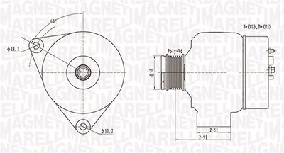 Magneti Marelli Generator [Hersteller-Nr. 063731300010] für Mercedes-Benz von MAGNETI MARELLI