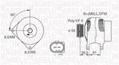 Magneti Marelli Generator [Hersteller-Nr. 063731394010] für Audi, Ford, Seat, Skoda, VW von MAGNETI MARELLI