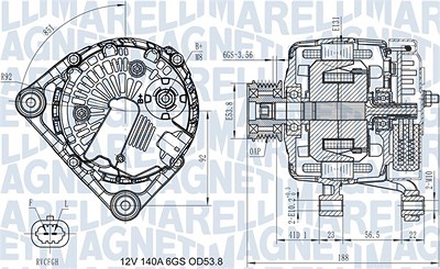 Magneti Marelli Generator [Hersteller-Nr. 063731406710] für Chevrolet, Opel, Saab von MAGNETI MARELLI