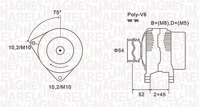 Magneti Marelli Generator [Hersteller-Nr. 063731496010] für Citroën, Fiat, Peugeot von MAGNETI MARELLI