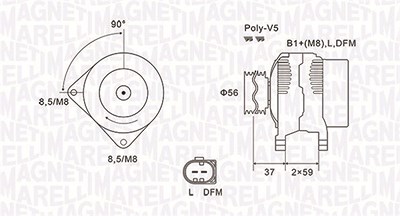 Magneti Marelli Generator [Hersteller-Nr. 063731541010] für Audi, Skoda, VW von MAGNETI MARELLI