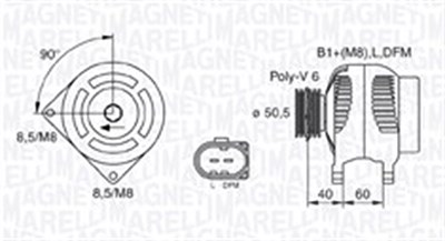 Magneti Marelli Generator [Hersteller-Nr. 063731542010] für Peugeot, Seat, Skoda, VW von MAGNETI MARELLI