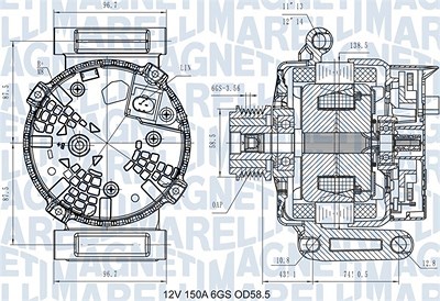 Magneti Marelli Generator [Hersteller-Nr. 063731546110] für Citroën, Ford, Peugeot von MAGNETI MARELLI