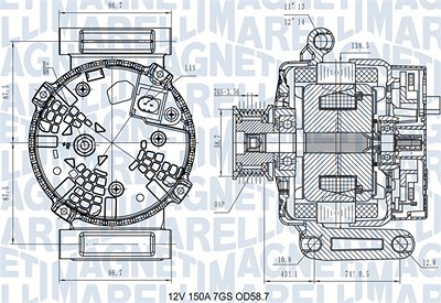 Magneti Marelli Generator [Hersteller-Nr. 063731557610] für Ford von MAGNETI MARELLI