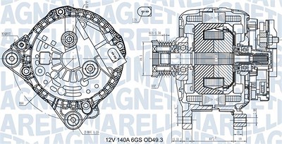 Magneti Marelli Generator [Hersteller-Nr. 063731576710] für Audi, Seat, Skoda, VW von MAGNETI MARELLI