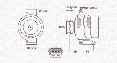 Magneti Marelli Generator [Hersteller-Nr. 063731638010] für Ford, Jaguar von MAGNETI MARELLI