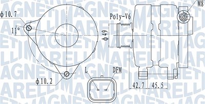 Magneti Marelli Generator [Hersteller-Nr. 063731681010] für Citroën, Peugeot von MAGNETI MARELLI