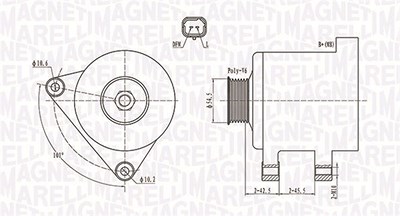 Magneti Marelli Generator [Hersteller-Nr. 063731761010] für Citroën, Fiat, Lancia, Peugeot von MAGNETI MARELLI