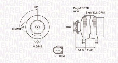 Magneti Marelli Generator [Hersteller-Nr. 063731820010] für VW von MAGNETI MARELLI