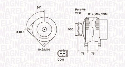 Magneti Marelli Generator [Hersteller-Nr. 063731825010] für BMW von MAGNETI MARELLI