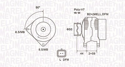 Magneti Marelli Generator [Hersteller-Nr. 063731827010] für Opel, Nissan, Renault von MAGNETI MARELLI