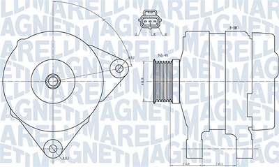 Magneti Marelli Generator [Hersteller-Nr. 063731834010] für Ford, Mazda, Volvo von MAGNETI MARELLI