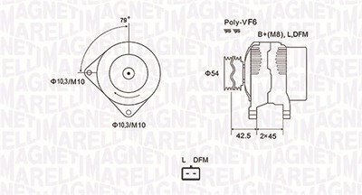 Magneti Marelli Generator [Hersteller-Nr. 063731879010] für Citroën, Fiat, Peugeot von MAGNETI MARELLI