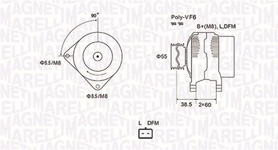 Magneti Marelli Generator [Hersteller-Nr. 063731933010] für Dacia, Nissan, Renault von MAGNETI MARELLI