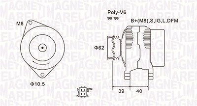 Magneti Marelli Generator [Hersteller-Nr. 063731964010] für Toyota von MAGNETI MARELLI