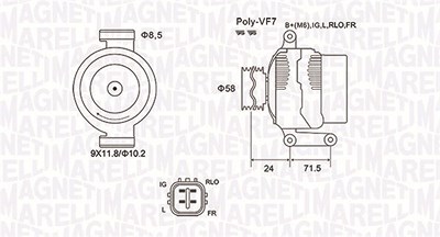 Magneti Marelli Generator [Hersteller-Nr. 063731965010] für Toyota von MAGNETI MARELLI