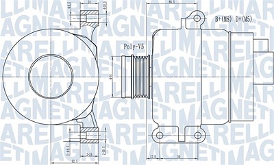 Magneti Marelli Generator [Hersteller-Nr. 063731969010] für Abarth, Alfa Romeo, Fiat, Lancia von MAGNETI MARELLI