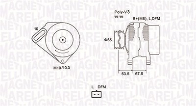 Magneti Marelli Generator [Hersteller-Nr. 063731976010] für Dacia, Renault von MAGNETI MARELLI