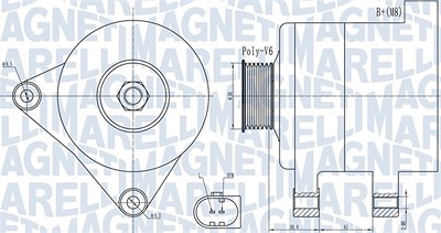 Magneti Marelli Generator [Hersteller-Nr. 063731985010] für Audi, Seat, Skoda, VW von MAGNETI MARELLI